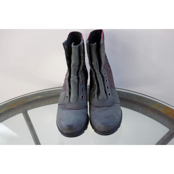 Sorel Boots Quilted Lexie Wedge Winter Snow NL3046-052 Gray Leather Lace Up SZ 7 - Picture 3 of 11